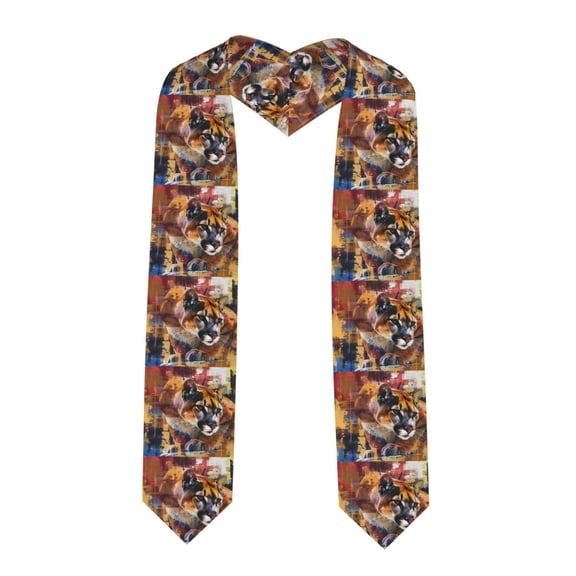 Logiee Abstract Lion Painting Print Unisex Adult Graduation Stole Shawl 72" Long for Academic Commencements Shawl-Sharp Corner