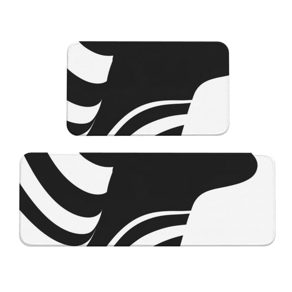 Logiee Abstract Monochrome Profile Print Kitchen Mats for Floor Sets of 2,Waterproof Kitchen Rugs,Non Slip Comfort Standing Mat Rug for Home,Runner,Sink,Office,Laundry
