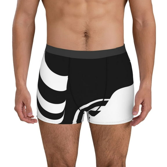 Logiee Abstract Monochrome Profile Print Mens Boxer Briefs,Boxer Briefs for Men,Breathable Stretch Underwear,Boys Boxer Briefs-Medium