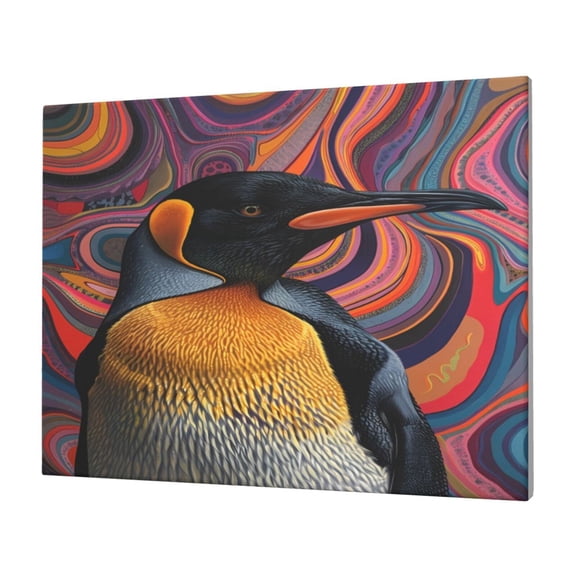 Logiee Abstract Pattern Penguin Print Canvas Wall Art,Canvas Picture Prints with Frame, Wall Art Decorative,Canvas Decorative,Suitable for Living Room Bedroom Office Room 30x40
