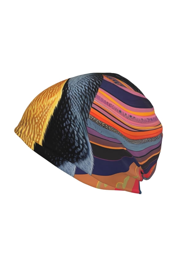 Abstract Pattern Penguin Print Unisex Knit Beanie for Men Women Winter Hat,Beanies Skull Caps