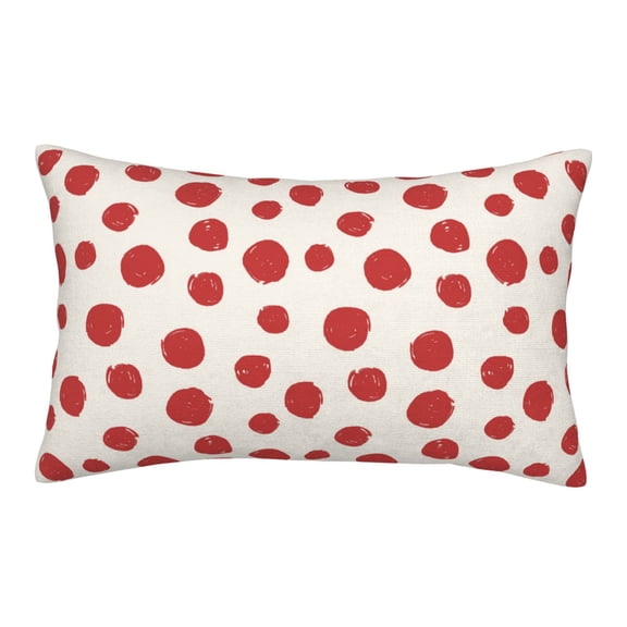 Logiee Abstract Red Polka Dot Print Pillow Case,Throw Pillow Covers, Double Sided Plush Cushion Cover for Couch Sofa Bed, Only Pillowcase-16"x24"