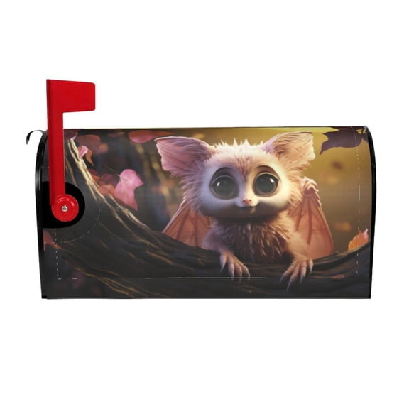 Logiee Adorable Fluffy Bat Print Post Letter Box Wrap Decor, Mailbox Cover Suitable for Standard Mailbox and Large Size Mailbox,Outdoor Yard Decoration-25.5x21 in