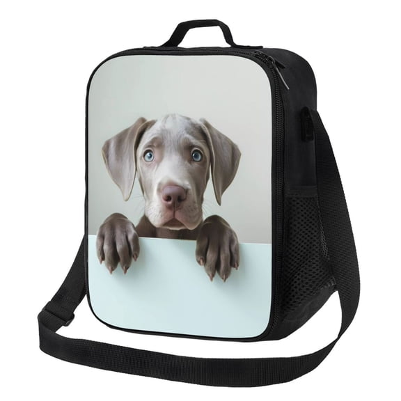 Logiee Adorable Puppy Portrait Print Insulated Lunch Bag for Women/Men, Reusable Lunch Box for Office Work School Picnic Beach,Leakproof Freezable Cooler Bag with Shoulder Strap