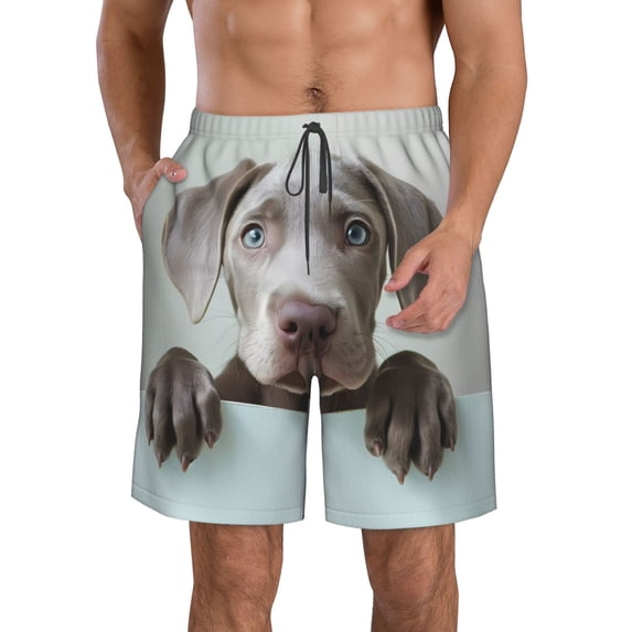 Logiee Adorable Puppy Portrait Print Mens Swim Trunks Quick Dry Board Shorts,Breathable Hawaii Beach Shorts Swimwear Bathing Suits-XX-Large