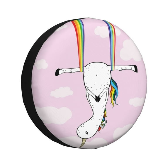 Logiee Aerial Yoga for Unicorn Print Spare Tire Cover, Universal Wheel Protectors,Waterproof Dust-Proof UV Sun Wheel Tire Cover,Fit for SUV, RV, Travel Trailer, Truck-16 inch