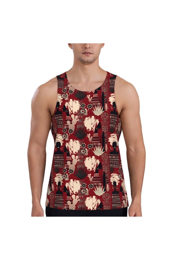 African Women A Print Men's Workout Tank Top,Quick Dry Workout Tank Top,Gym Muscle Tee,Fitness Bodybuilding Sleeveless T Shirt-Large