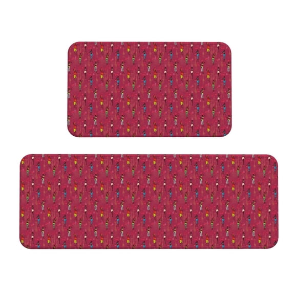 Logiee African Women Bearing Clay Pots Print Kitchen Mats for Floor Sets of 2,Waterproof Kitchen Rugs,Non Slip Comfort Standing Mat Rug for Home,Runner,Sink,Office,Laundry
