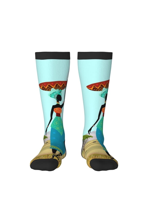 African Women Print Gift Stocking Stuffers,Adult Stockings,Novelty Socks,Funny Socks Birthday Running Walking Sleeping