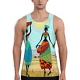 thumbnail image 1 of Logiee African Women Print Men's Workout Tank Top,Quick Dry Workout Tank Top,Gym Muscle Tee,Fitness Bodybuilding Sleeveless T Shirt-Large, 1 of 7