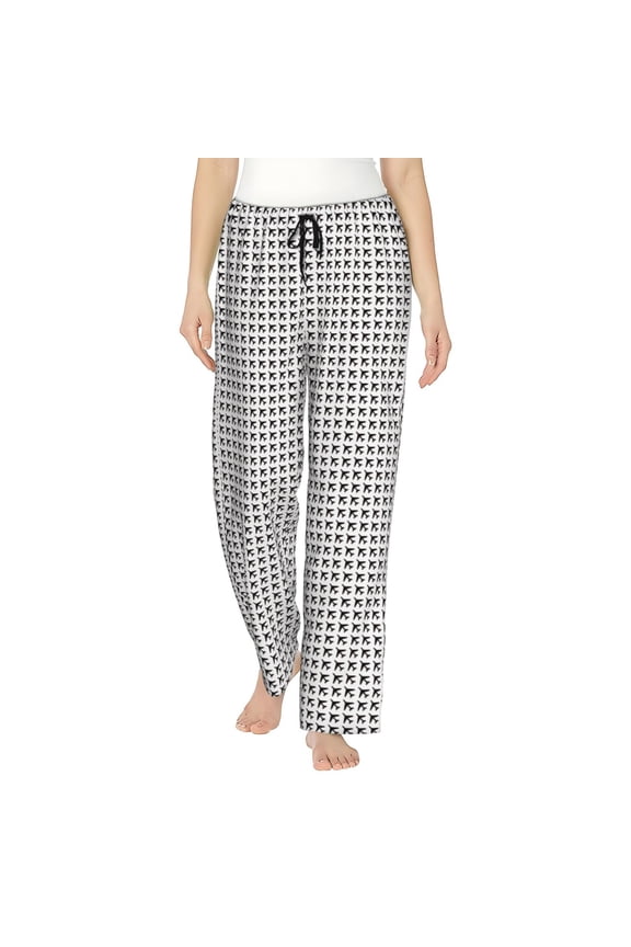 Airplane Print Women Pajama Pants,Comfy Pj Bottom with Pockets & Drawstring,Stretch Casual Sleepwear-Medium