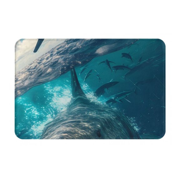 Logiee Airplane Shark Print Welcome Mats for Entryway,Door Mat for Front Door,Entry Mat,Doormat for Garden, Garage, Patio, Home, Porch Decor