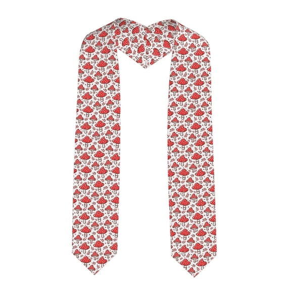 Logiee Amanita Red Mushroom Print Unisex Adult Graduation Stole Shawl 72" Long for Academic Commencements Shawl-Sharp Corner