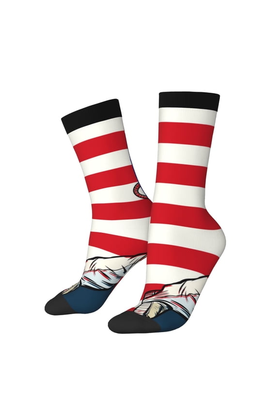 American Astronaut Runs Forward Print Adult Socks for Men & Women,Calf Socks, Ankle Socks,Boots Socks,Breathable Casual Sock,Unisex Crew Socks