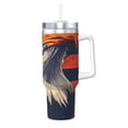 thumbnail image 1 of Logiee American Bald Eagle A Print 40OZ Ice Bully Cup with Handle and Straw, Double Wall Stainless Steel Tumbler,Travel Coffee Cup with Lid, Summer Insulation and Cooling Cup, 1 of 8