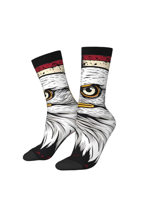 American Bald Eagle Print Adult Socks for Men & Women,Calf Socks, Ankle Socks,Boots Socks,Breathable Casual Sock,Unisex Crew Socks