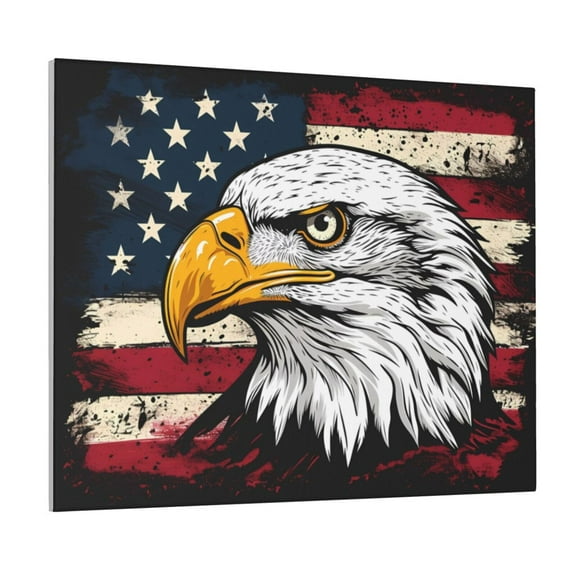 Logiee American Bald Eagle Print Canvas Wall Art ,Art Poster,Canvas Decorative Picture,Decor Wall Pictures for Living Room Bedroom Bathroom,Ready to Hang