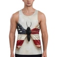 thumbnail image 1 of Logiee American Flag Butterfly Wall Print Men's Workout Tank Top,Quick Dry Workout Tank Top,Gym Muscle Tee,Fitness Bodybuilding Sleeveless T Shirt-, 1 of 7