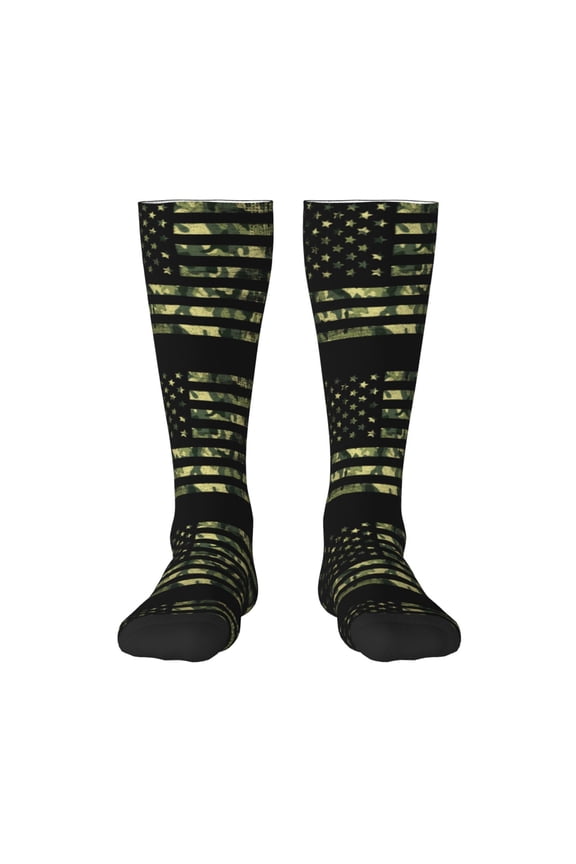 American Flag Camo Print Gift Stocking Stuffers,Adult Stockings,Novelty Socks,Funny Socks Birthday Running Walking Sleeping