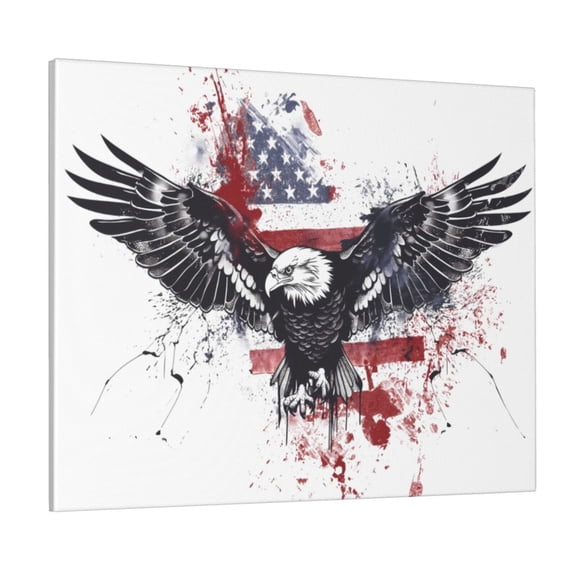 Logiee American Flag Eagle Art Print Canvas Wall Art ,Art Poster,Canvas Decorative Picture,Decor Wall Pictures for Living Room Bedroom Bathroom,Ready to Hang