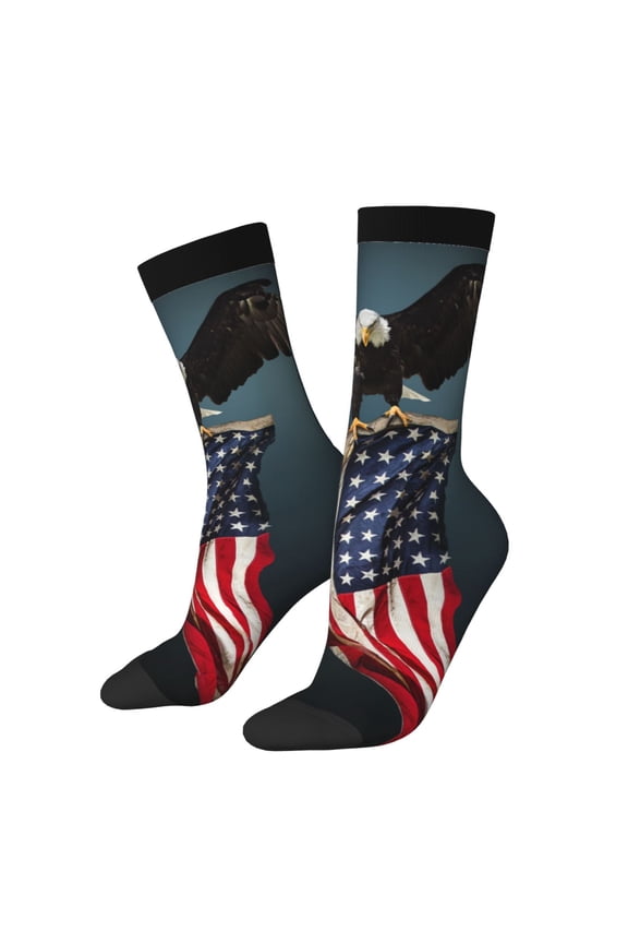 American Flag Print Adult Socks for Men & Women,Calf Socks, Ankle Socks,Boots Socks,Breathable Casual Sock,Unisex Crew Socks