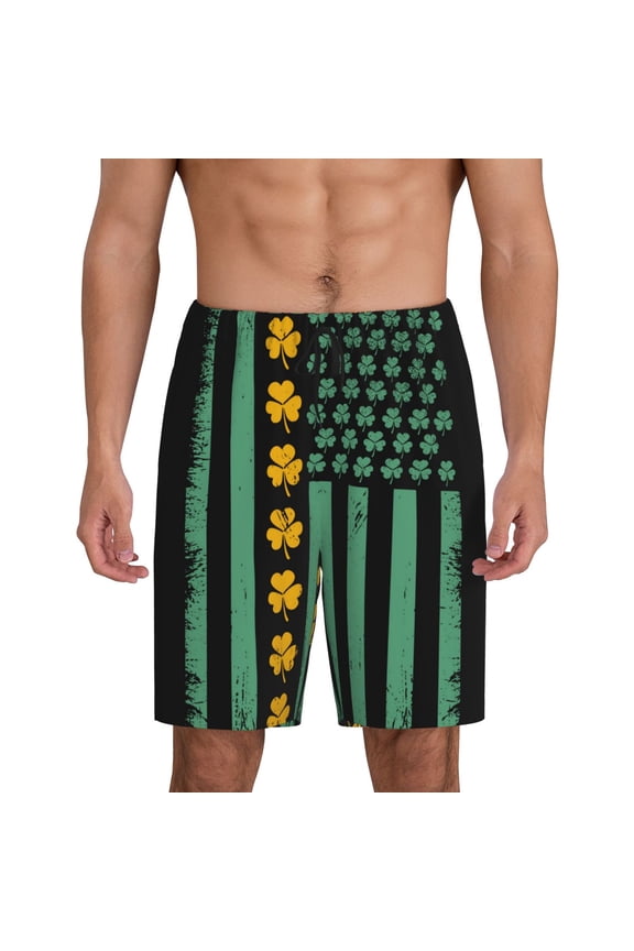 American doctor Print Men's Pajama Shorts with Drawstring & Pockets,Sleep Shorts for Men,Sleepwear Bottoms,Elastic Waistband Loungewear-Small