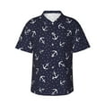 thumbnail image 1 of Logiee Anchor Print Mens Hawaiian Shirts,Loose-Fit Short Sleeve Button Down Tropical Aloha Beach Shirt,Summer Vacation Wedding Tops,3X-Large, 1 of 7