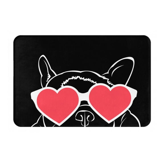 Logiee Animal Bulldog French Print Welcome Mats for Entryway,Door Mat for Front Door,Entry Mat,Doormat for Garden, Garage, Patio, Home, Porch Decor