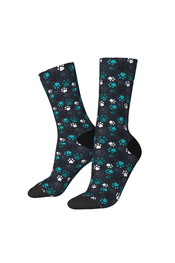 Animal Footprints Print Adult Socks for Men & Women,Calf Socks, Ankle Socks,Boots Socks,Breathable Casual Sock,Unisex Crew Socks