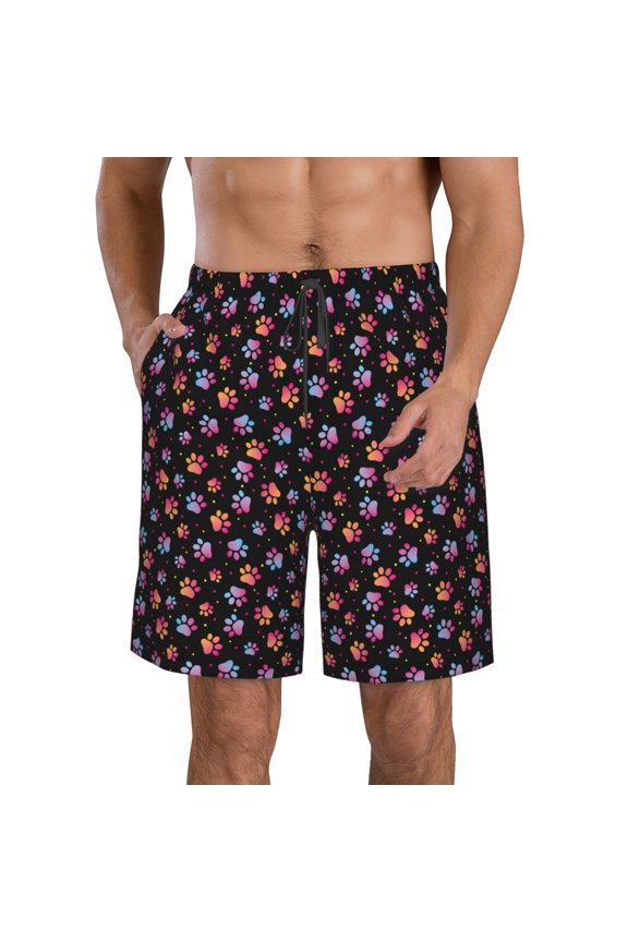 Animal Paw 1 Print Mens Swim Trunks Quick Dry Board Shorts,Breathable Hawaii Beach Shorts Swimwear Bathing Suits-Medium