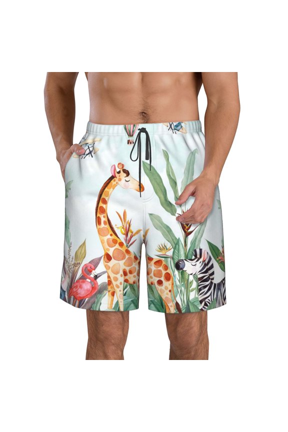 Animals-1 Print Mens Swim Trunks Quick Dry Board Shorts,Breathable Hawaii Beach Shorts Swimwear Bathing Suits-Small