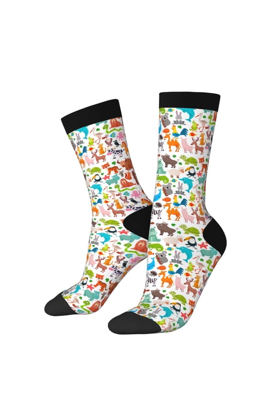 Animals Print Adult Socks for Men & Women,Calf Socks, Ankle Socks,Boots Socks,Breathable Casual Sock,Unisex Crew Socks