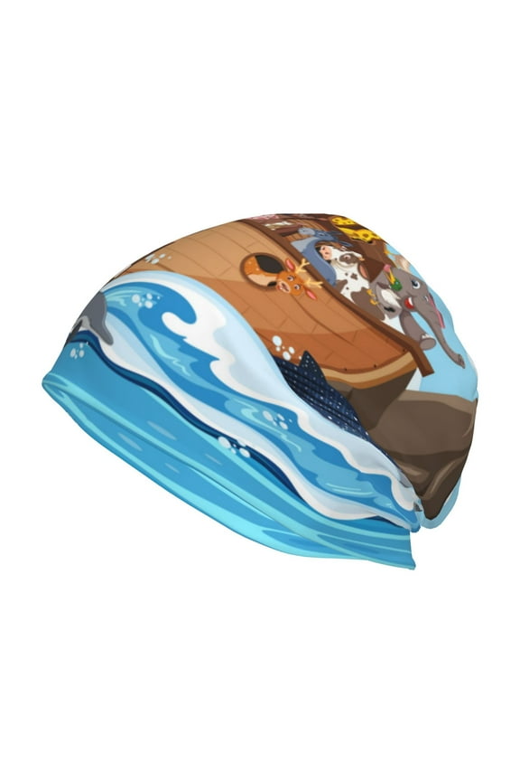 Animals on Noah's Ark Floating Print Unisex Knit Beanie for Men Women Winter Hat,Beanies Skull Caps