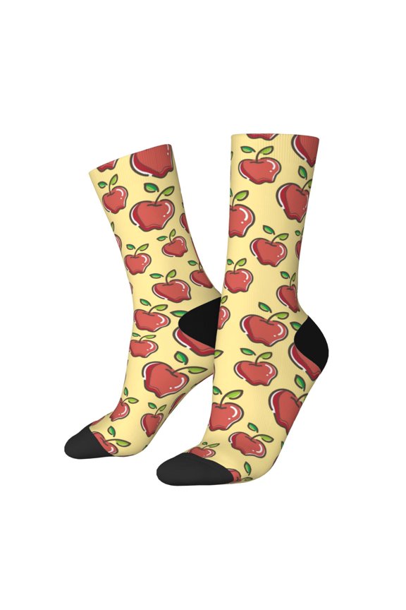 Apple Print Adult Socks for Men & Women,Calf Socks, Ankle Socks,Boots Socks,Breathable Casual Sock,Unisex Crew Socks