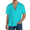 thumbnail image 1 of Logiee Aqua Print Men's Button Down Shirts Short Sleeve, Summer Beach Shirts,Vacation Wedding Shirts,Men's Casual Button-Down Shirts with Pocket-XX-Large, 1 of 5