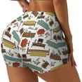 thumbnail image 1 of Logiee Art Of Living Print Women's Biker Shorts,Workout Gym Shorts,Scrunch Shorts,Tummy Control Hidden Scrunch Running Yoga Shorts-Medium, 1 of 8
