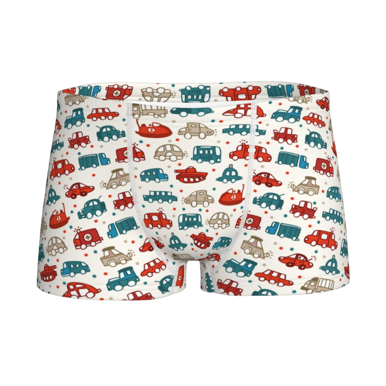 Logiee Artoon Car Print Boys' Boxer Briefs,Tween Boy Underwear-XX-Small ...