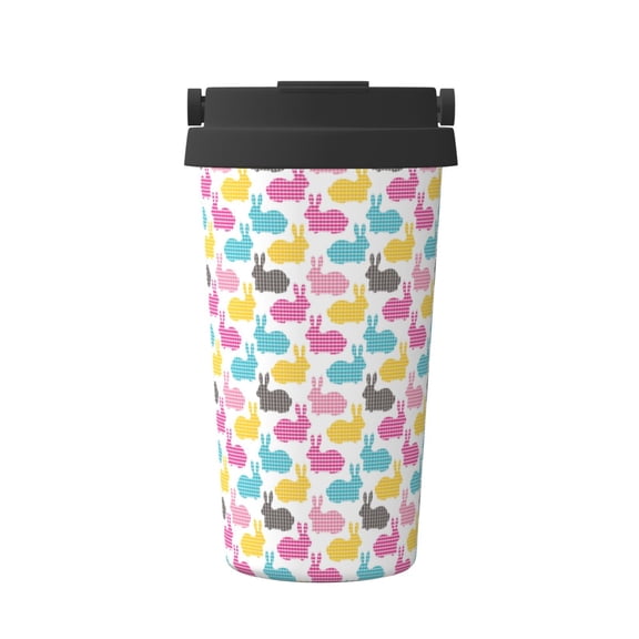 Logiee Artoon Car Print Stainless Steel Coffee Tumbler, Travel Coffee Mug, Insulated Coffee Mug with Lid, Spill Proof Coffee Cup, Portable Thermal Mug