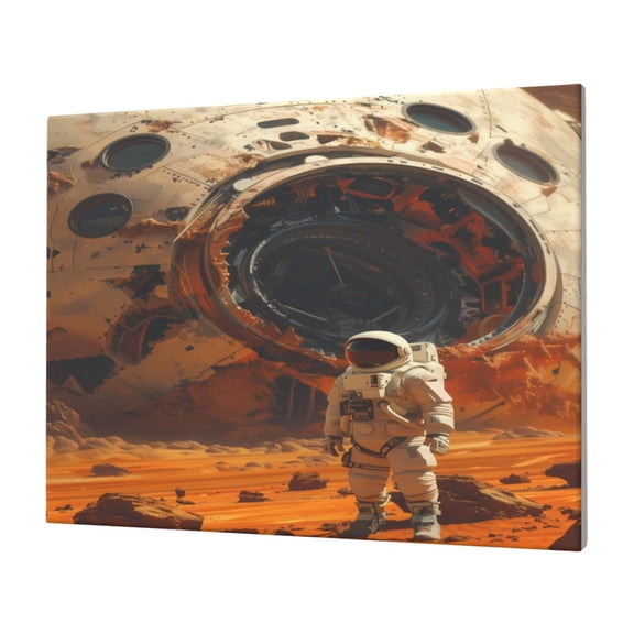 Logiee Astronaut Exploring Mars Print Canvas Wall Art,Canvas Picture Prints with Frame, Wall Art Decorative,Canvas Decorative,Suitable for Living Room Bedroom Office Room 30x40