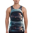 thumbnail image 1 of Logiee Astronaut Helmet Reflections Print Men's Workout Tank Top,Quick Dry Workout Tank Top,Gym Muscle Tee,Fitness Bodybuilding Sleeveless T Shirt-Small, 1 of 7