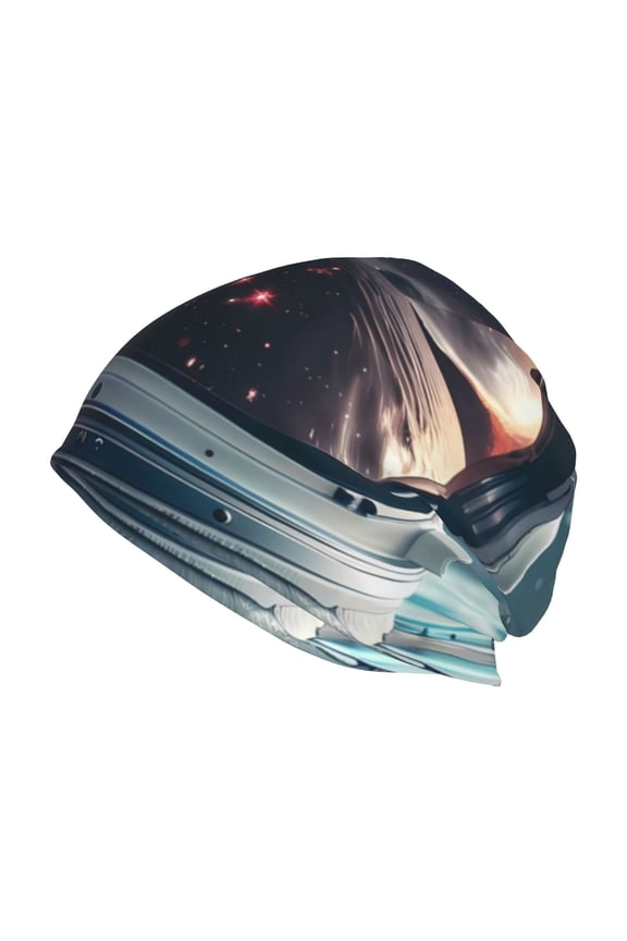 Astronaut Helmet Reflections Print Unisex Knit Beanie for Men Women Winter Hat,Beanies Skull Caps