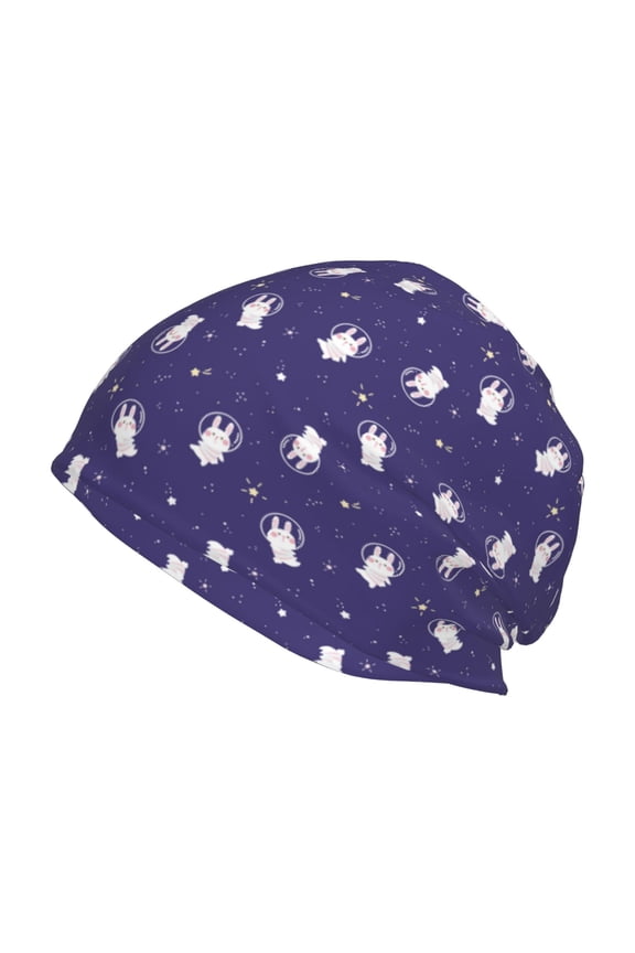 Astronaut Rabbit Print Unisex Knit Beanie for Men Women Winter Hat,Beanies Skull Caps
