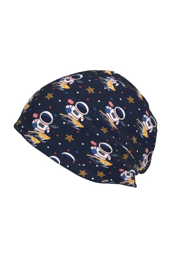Astronaut Surfing Print Unisex Knit Beanie for Men Women Winter Hat,Beanies Skull Caps