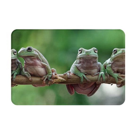 Logiee Australian White Tree Frog Sitting on Branch Print Welcome Mats for Entryway,Door Mat for Front Door,Entry Mat,Doormat for Garden, Garage, Patio, Home, Porch Decor