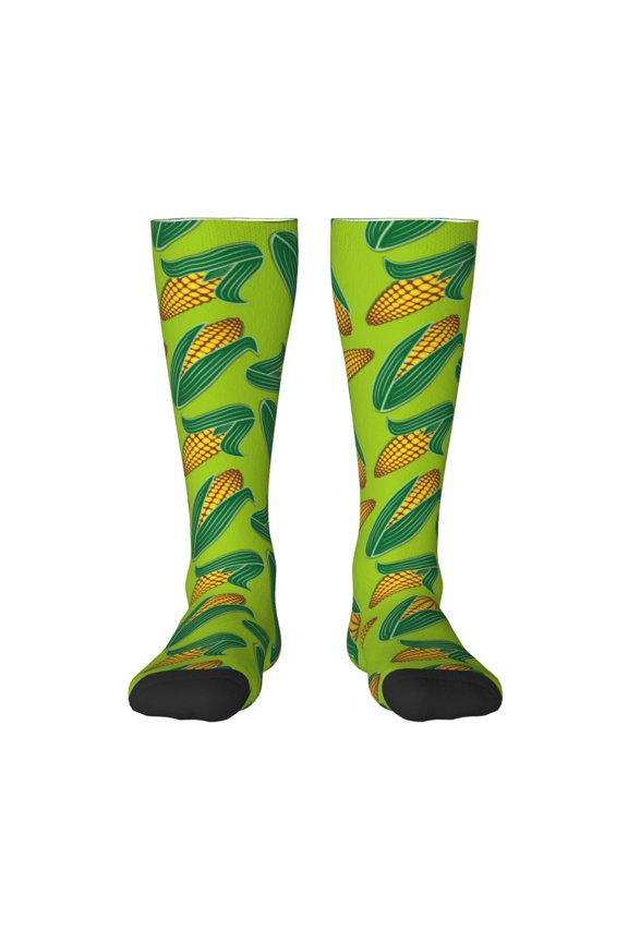 Autumn Corn Print Gift Stocking Stuffers,Adult Stockings,Novelty Socks,Funny Socks Birthday Running Walking Sleeping