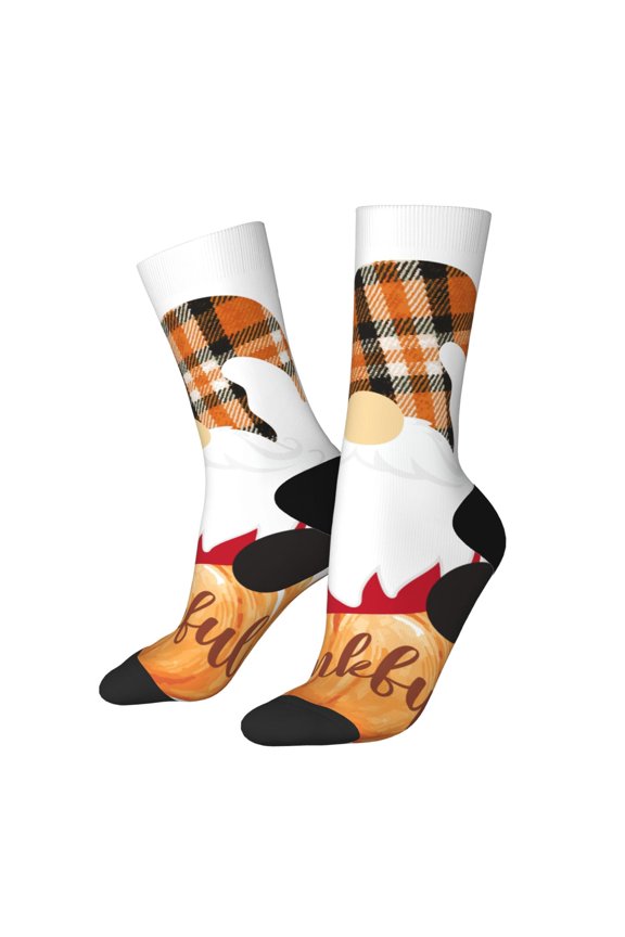 Autumn Gnomes Print Adult Socks for Men & Women,Calf Socks, Ankle Socks,Boots Socks,Breathable Casual Sock,Unisex Crew Socks