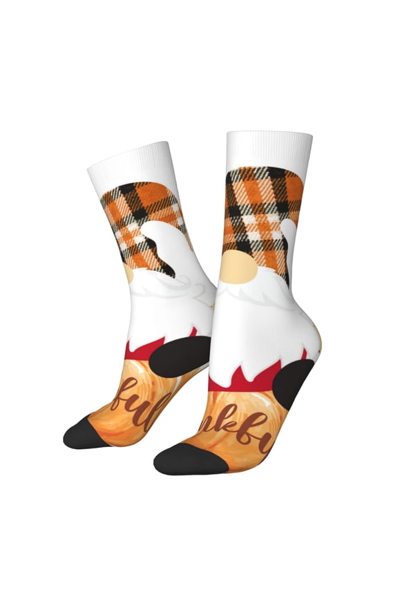 Autumn Gnomes Print Adult Socks for Men & Women,Calf Socks, Ankle Socks,Boots Socks,Breathable Casual Sock,Unisex Crew Socks
