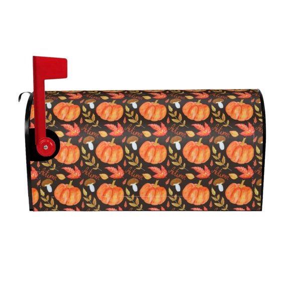 Logiee Autumn Pumpkin Print Post Letter Box Wrap Decor, Mailbox Cover Suitable for Standard Mailbox and Large Size Mailbox,Outdoor Yard Decoration-25.5x21 in