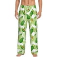 thumbnail image 1 of Logiee Avocado And Tropical Palm Leaves Print Pajama Pants for Men,Men’s Pajama Bottoms,Mens PJ Pants with Pockets & Button Fly-Large, 1 of 6