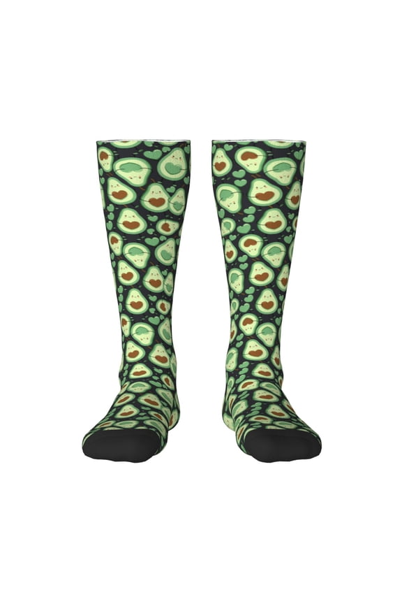 Avocado Heart Print Gift Stocking Stuffers,Adult Stockings,Novelty Socks,Funny Socks Birthday Running Walking Sleeping